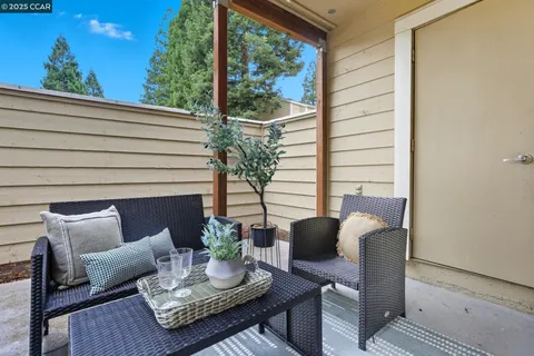 a view of outdoor space with seating area