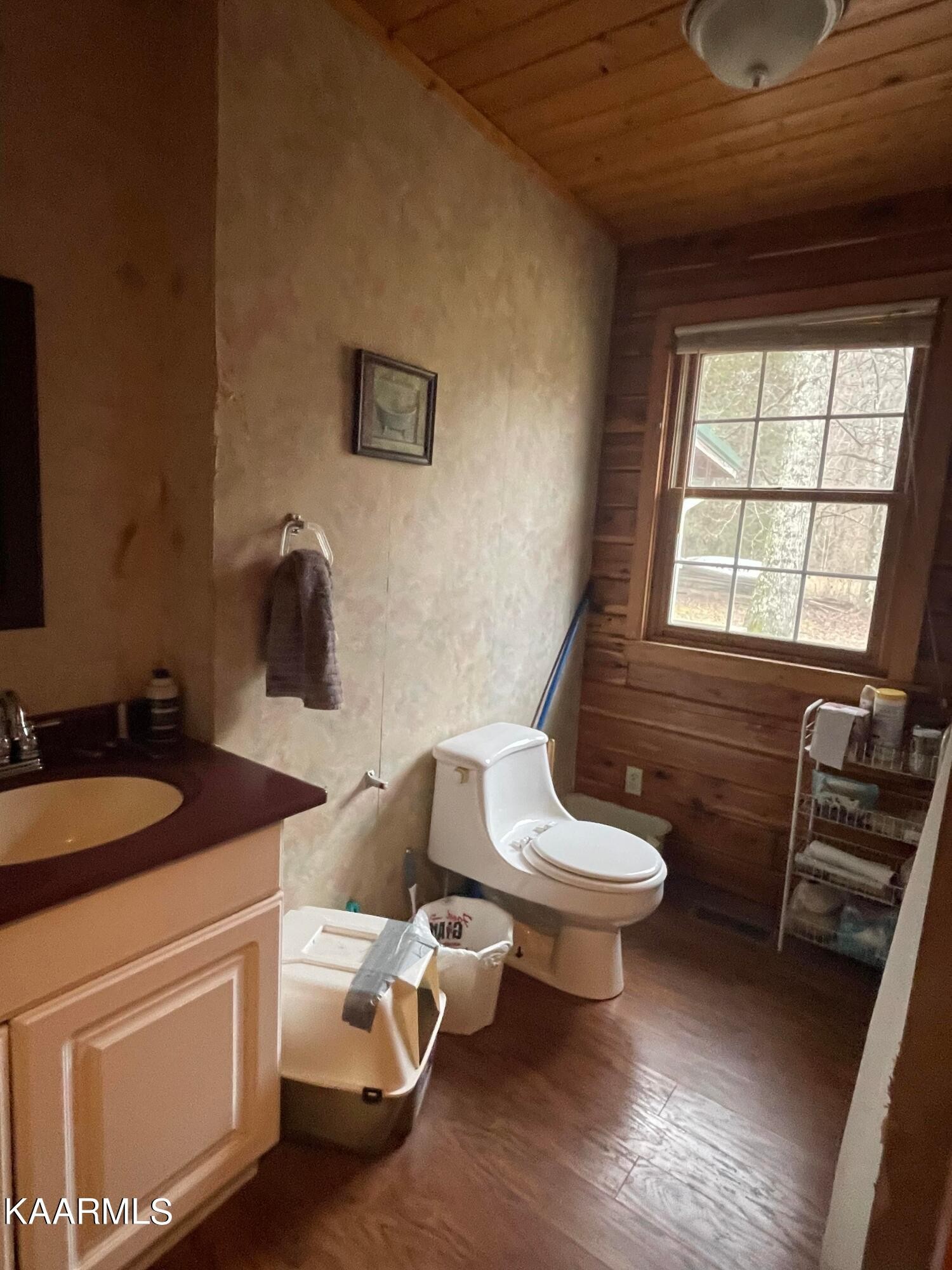 3879 Roan Creek Road Lobelville, TN 37097 - Photo 24 of 45 a bathroom with a toilet sink and mirror