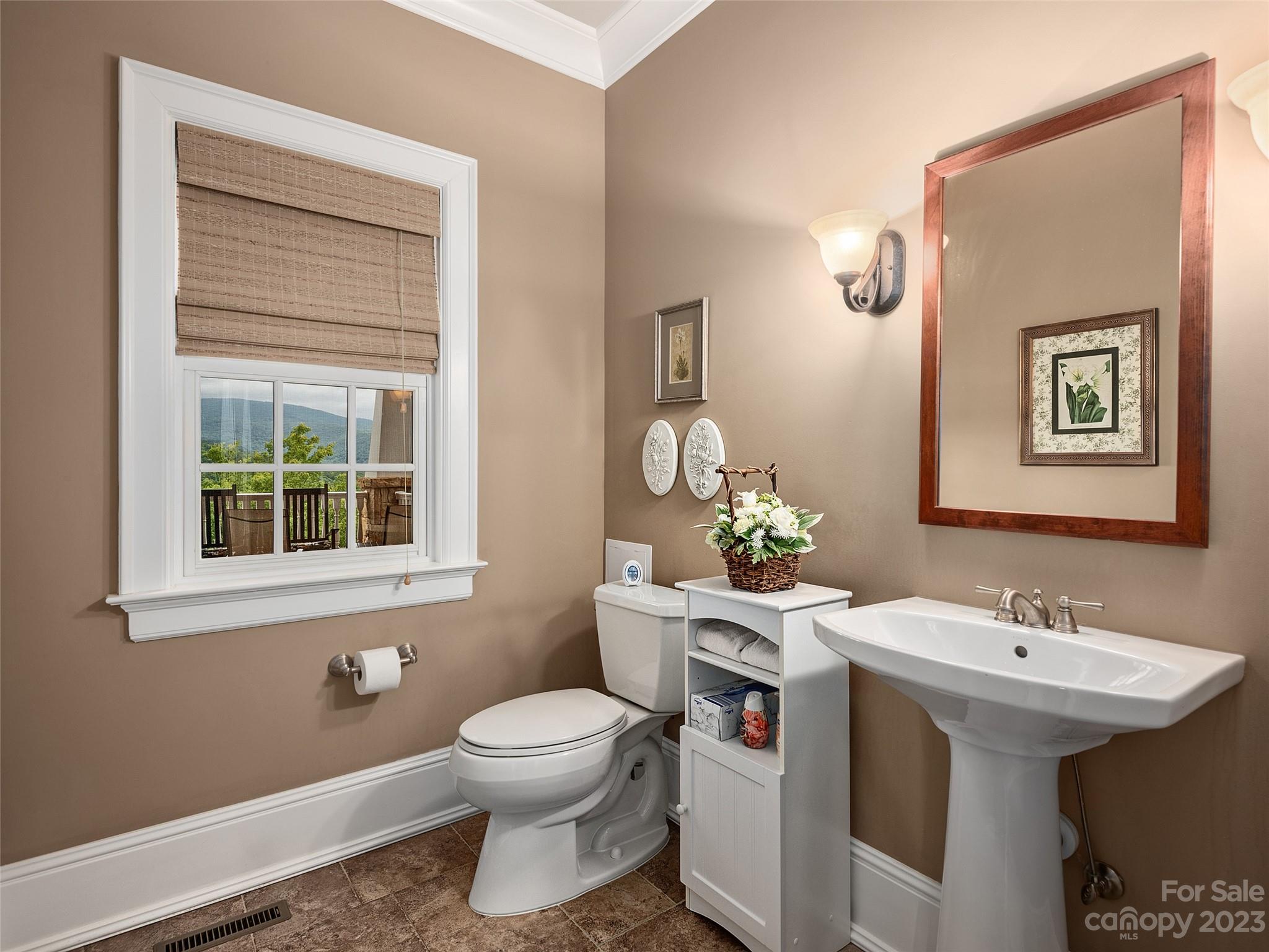 113 Willow Farm Road Fairview, NC 28730 - Photo 33 of 48 a bathroom with a sink toilet and a mirror