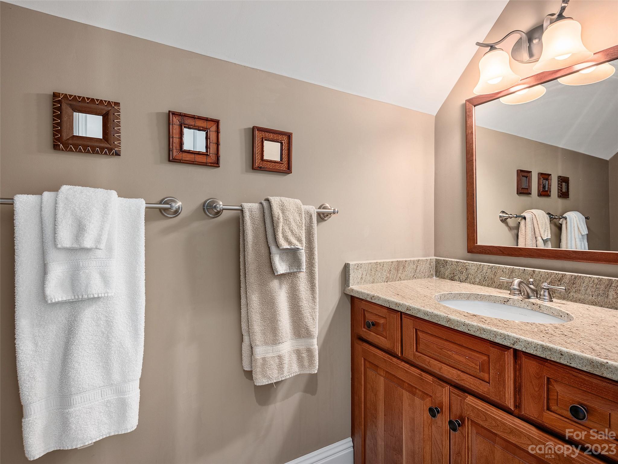 113 Willow Farm Road Fairview, NC 28730 - Photo 41 of 48 a bathroom with a sink vanity and mirror