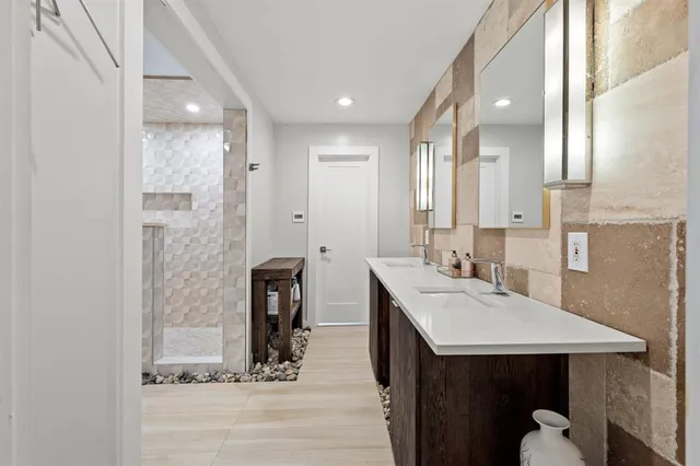 a living room with furniture