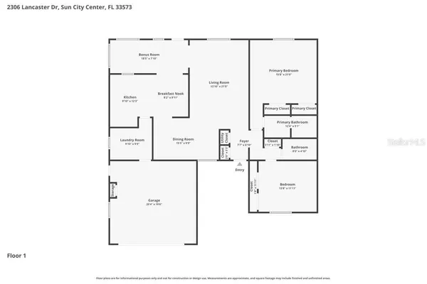 $1,950 | 2306 Lancaster Drive, Unit 2306, Sun City Center, FL 33573