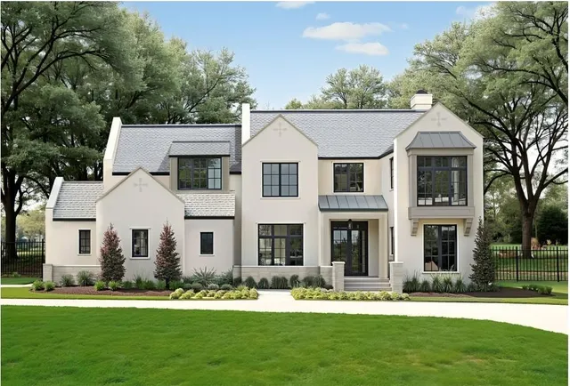 front view of a house with a yard