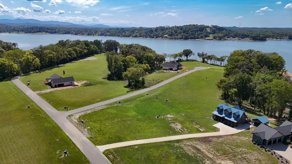 a view of a lake with a mountain