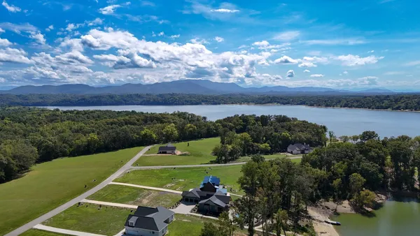 a view of a lake with a mountain