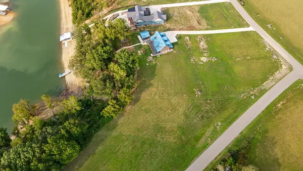 a view of a lake from a balcony