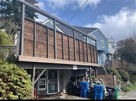 a front view of a house with balcony