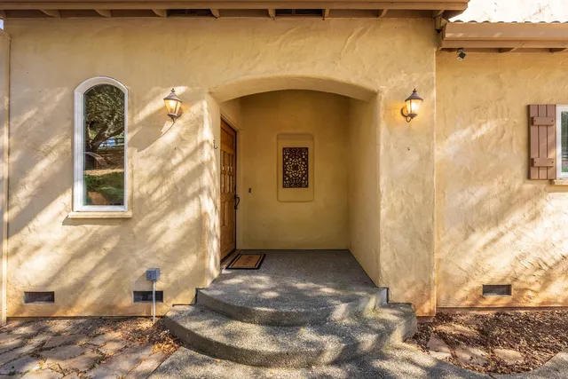 a view of a door of a house
