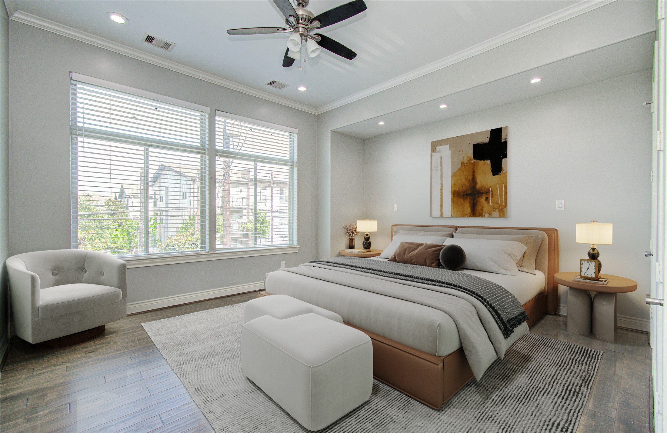 8903 Spring Knoll Forest Drive Houston, TX 77080 - Photo 5 of 29 a bedroom with a bed couches and window
