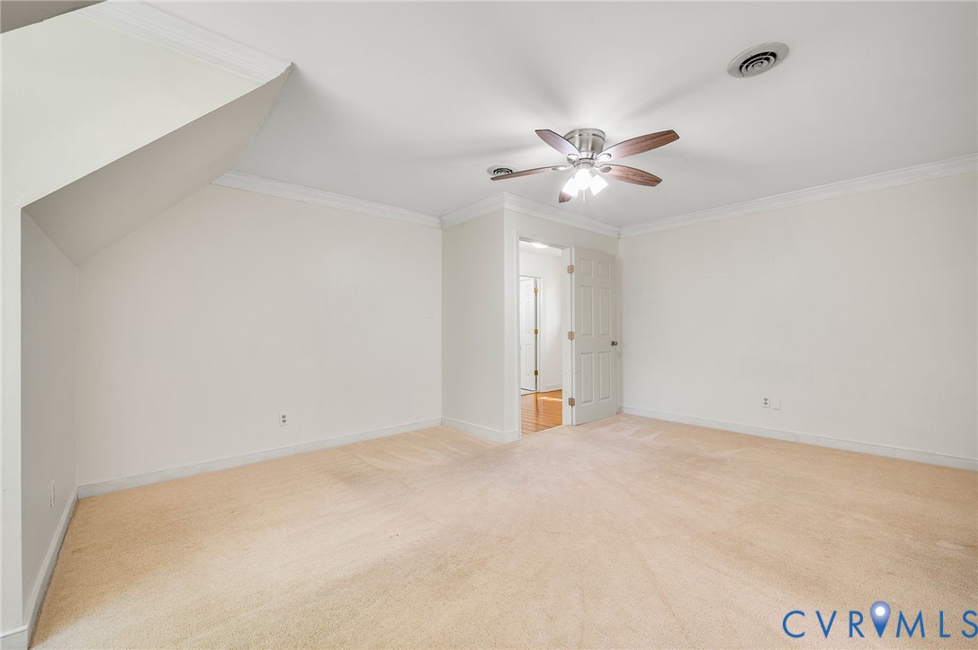 2409 Three Bridge Road Powhatan, VA 23139 - Photo 33 of 39 Wall-to-wall carpeting, ceiling fan with light fix