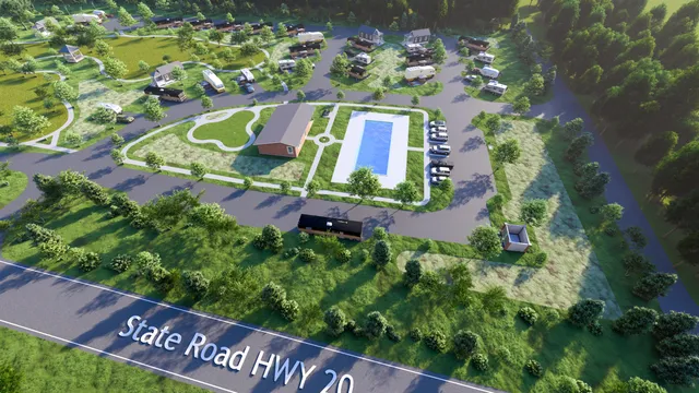 an aerial view of a house