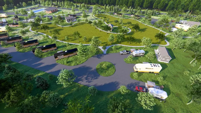 an aerial view of a house with yard swimming pool and outdoor seating