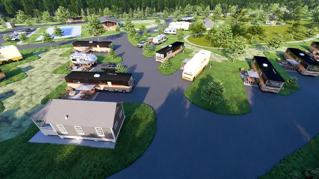 an aerial view of a house with yard swimming pool and outdoor seating