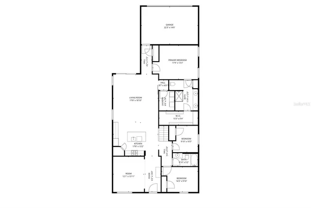 a picture of a bench in a white building