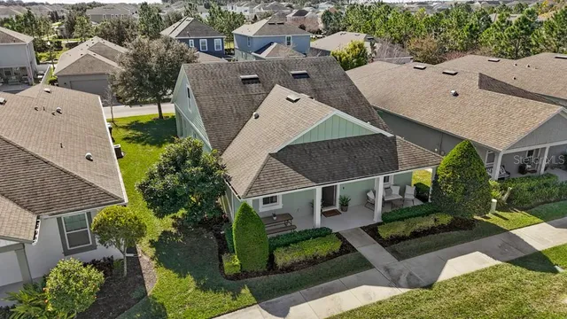 an aerial view of multiple house