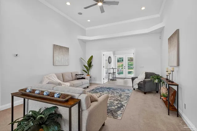a living room with furniture and a couch