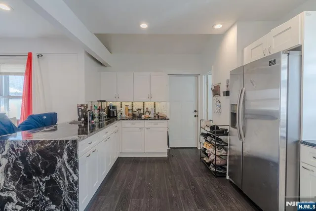 a kitchen with lots of counter top space
