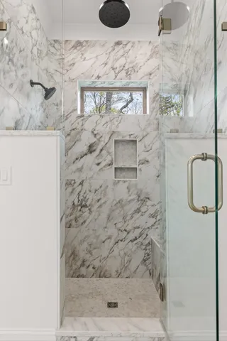 a bathroom with a shower