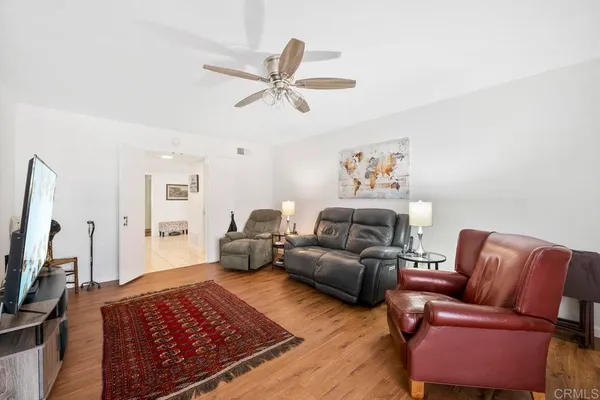 a living room with furniture