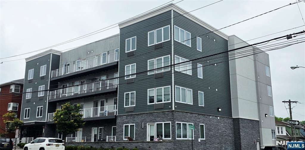 a front view of a building