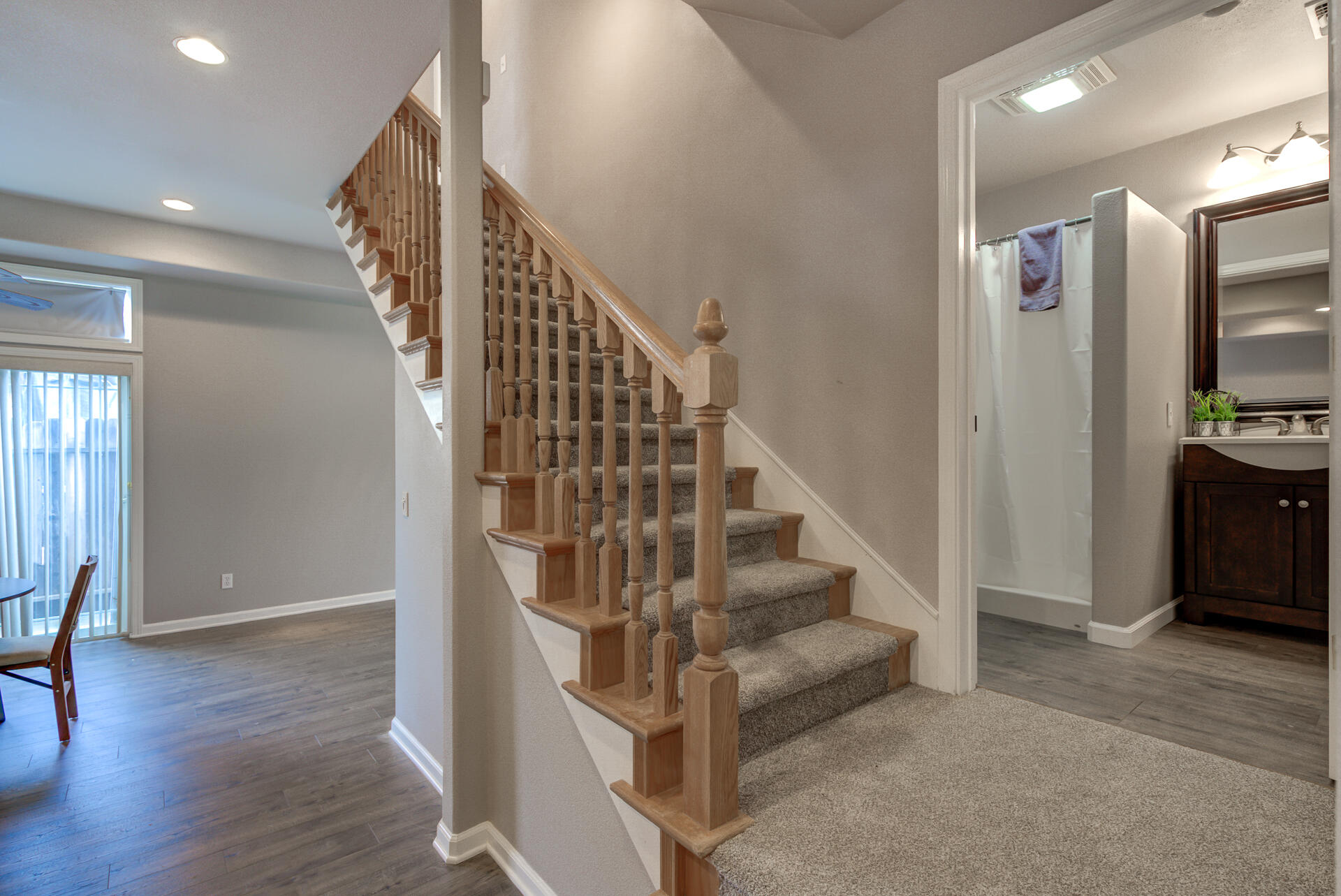 1208 Riviera Drive Redding, CA 96001 - Photo 24 of 39 a view of entryway with wooden floor and stairs