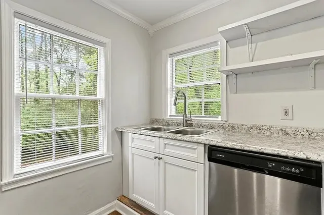 a view of a window in a kitchen