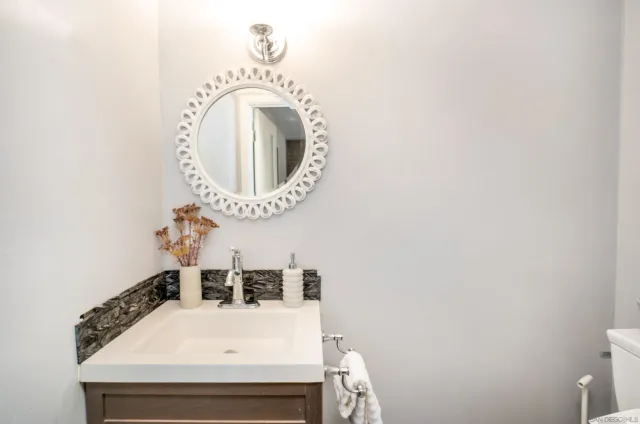 a close view of a sink in a bathroom