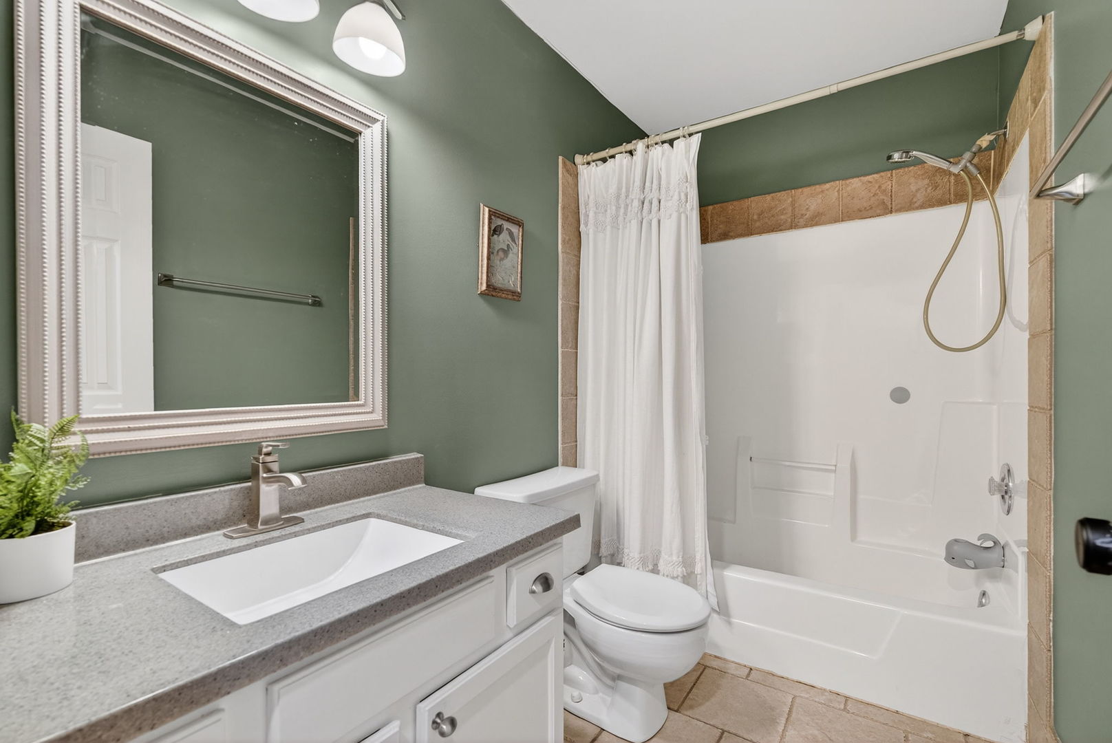 1412 Bar Harbour Road Aurora, IL 60504 - Photo 28 of 38 a bathroom with a granite countertop sink toilet and shower