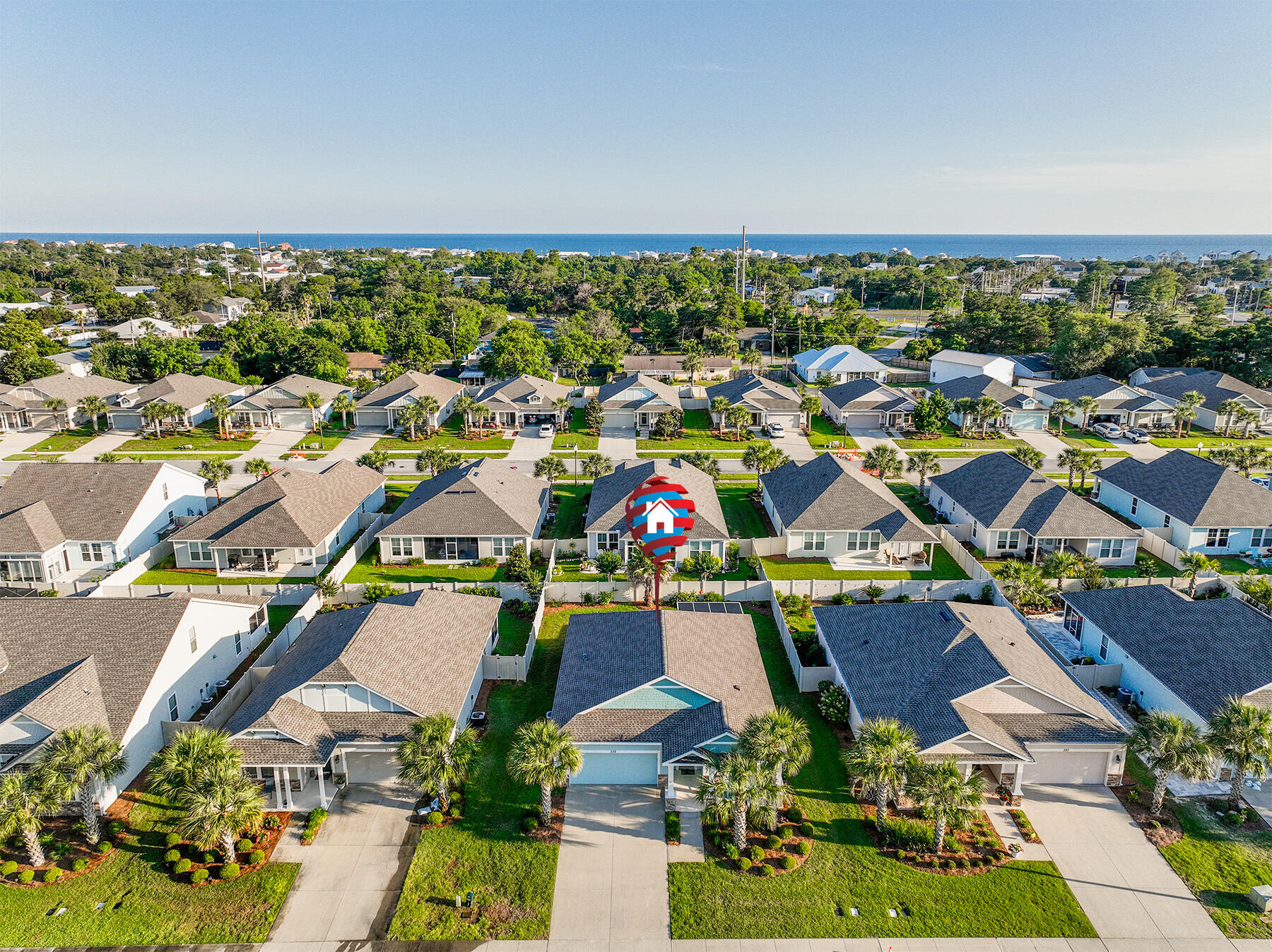335 Blue Sage Road Panama City Beach, FL 32413 - Photo 4 of 34 an aerial view of residential houses with outdoor space and parking