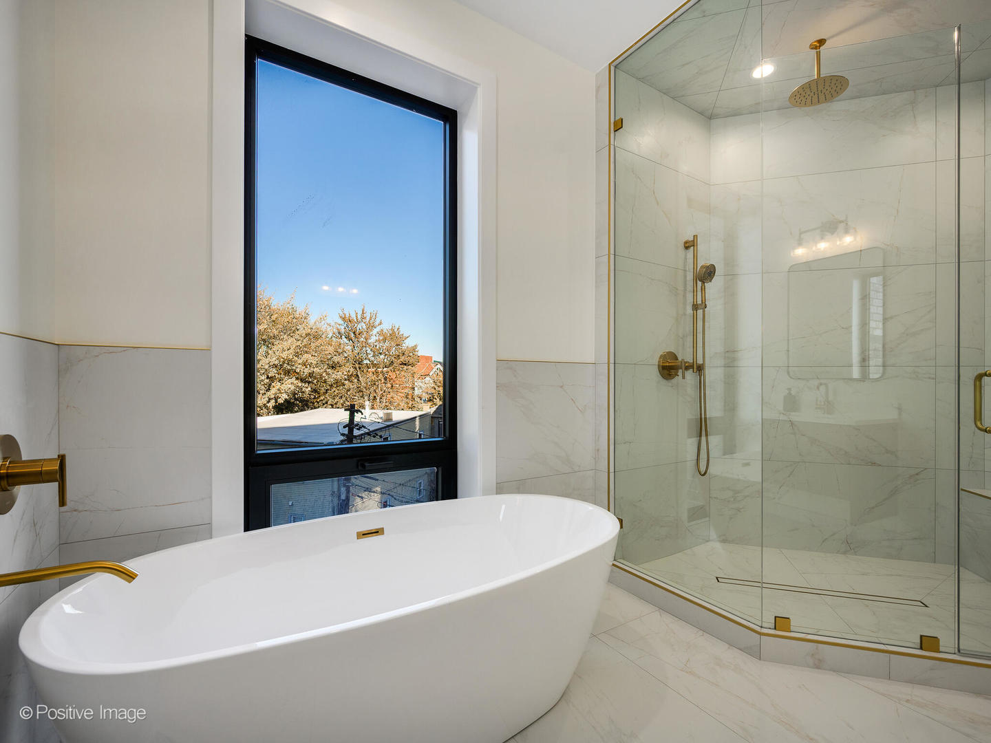 1412 North Elk Grove Avenue, Unit F Chicago, IL 60622 - Photo 19 of 23 a bathroom with a bathtub and a shower