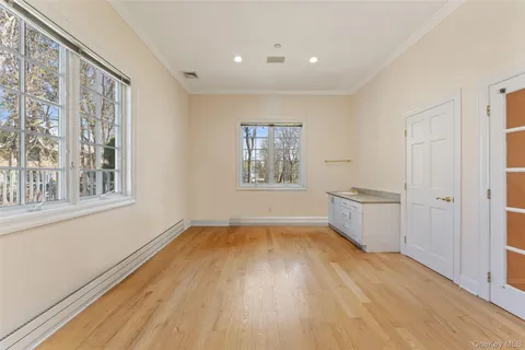 an empty room with a window