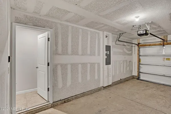 a view of a garage