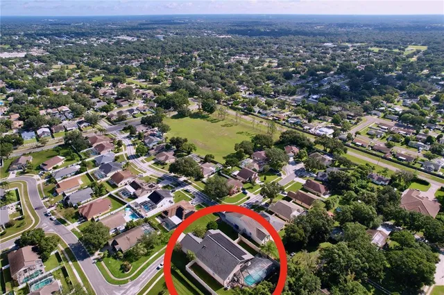 an aerial view of multiple house