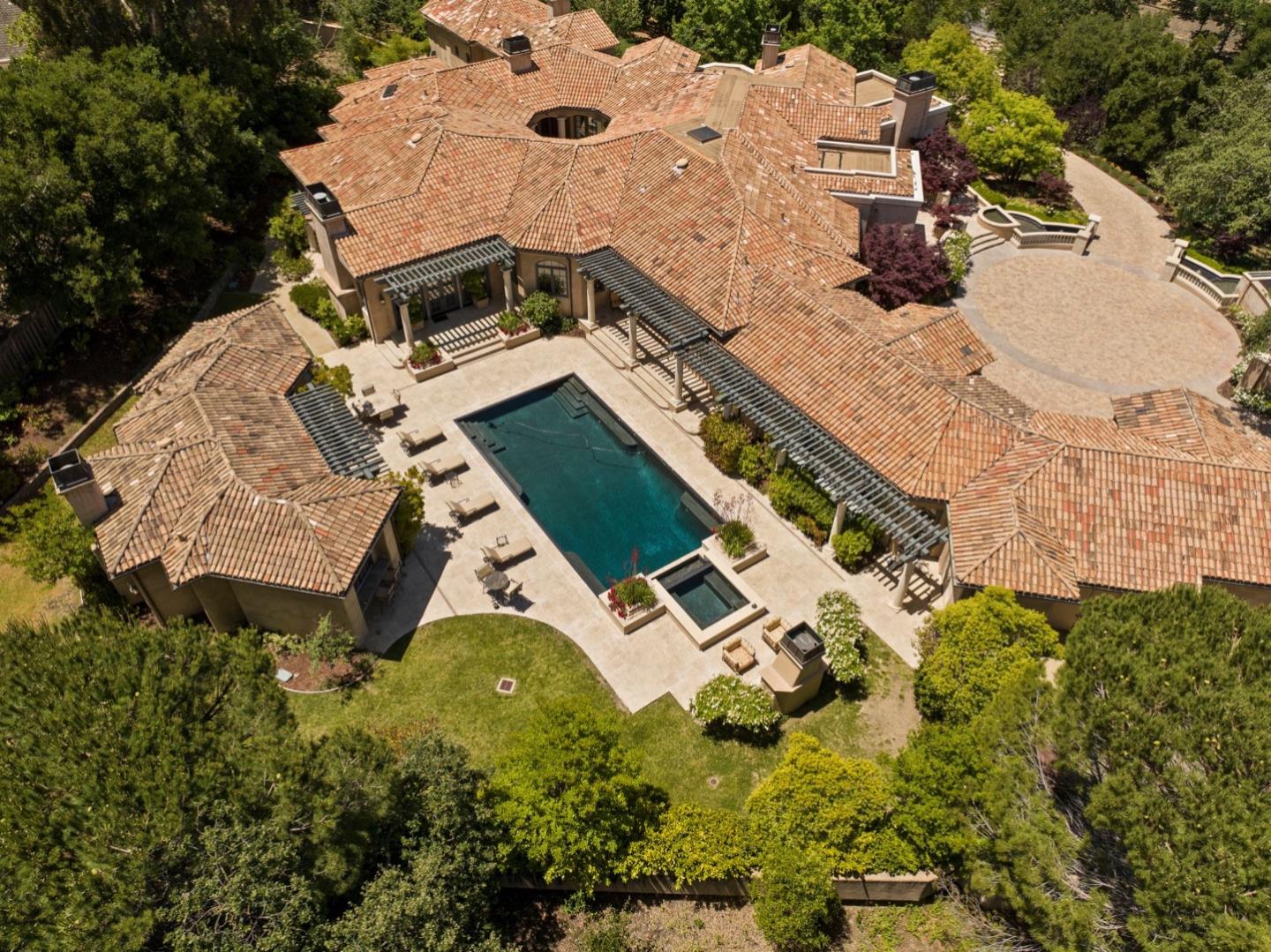 25751 Elena Road Los Altos Hills, CA 94022 - Photo 78 of 80 an aerial view of a house with a yard