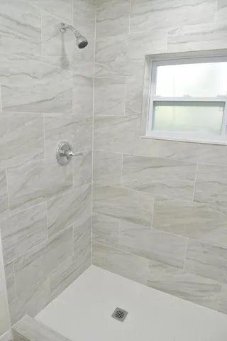 a bathroom with a shower