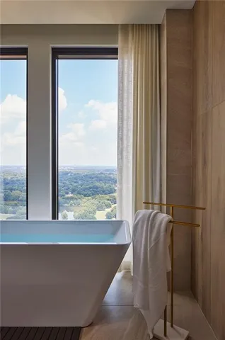 a view of balcony with furniture