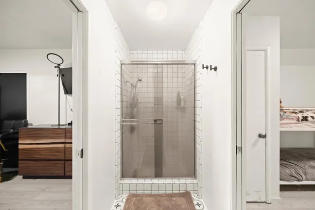 a living room with furniture