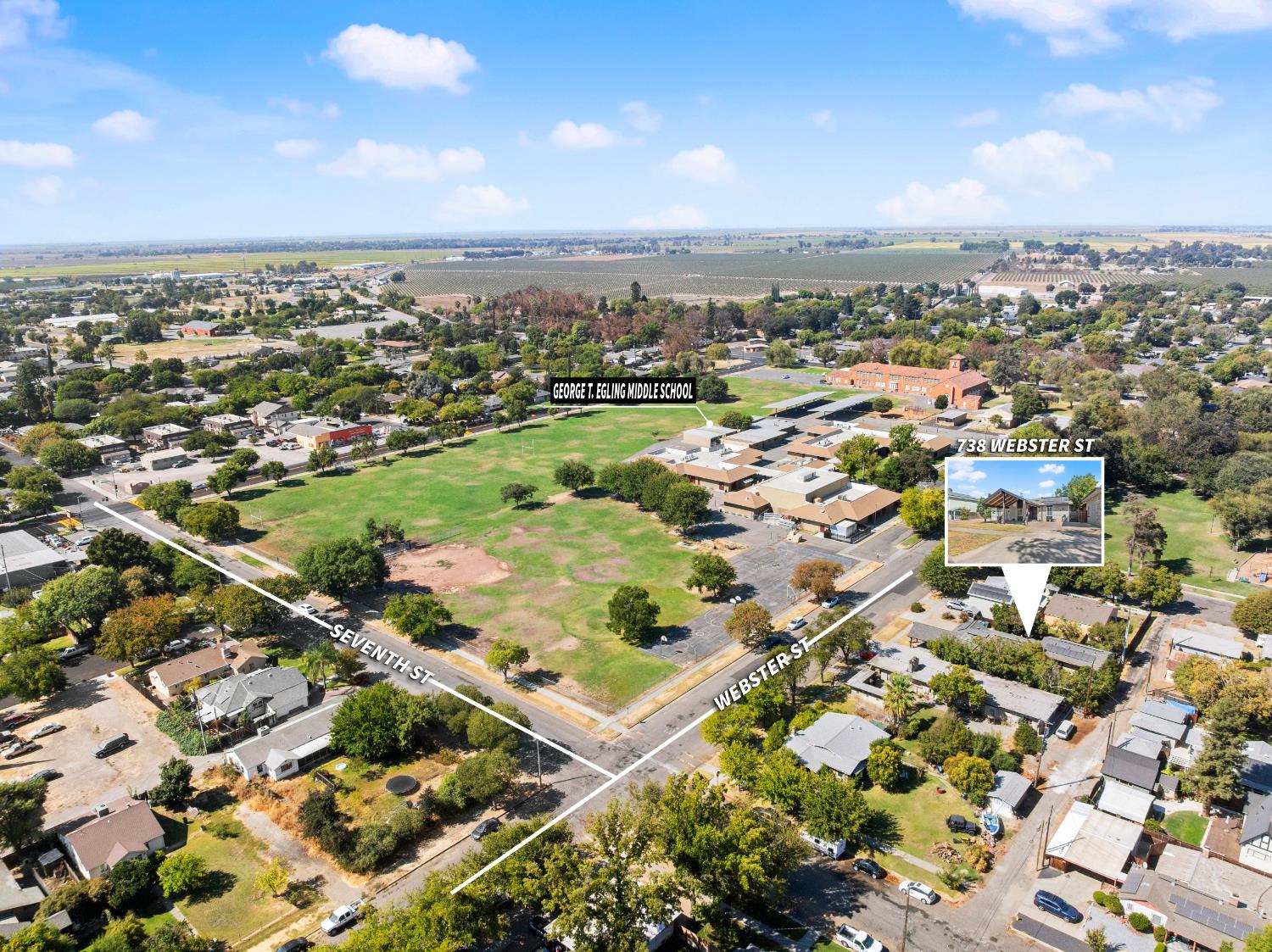 738 Webster Street Colusa, CA 95932 - Photo 51 of 56 an aerial view of residential houses with outdoor space