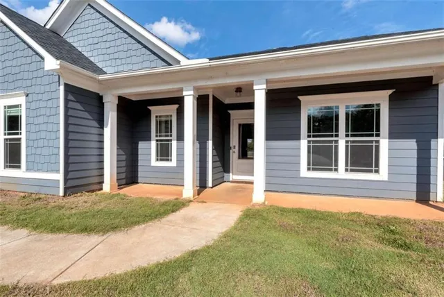 a front view of a house