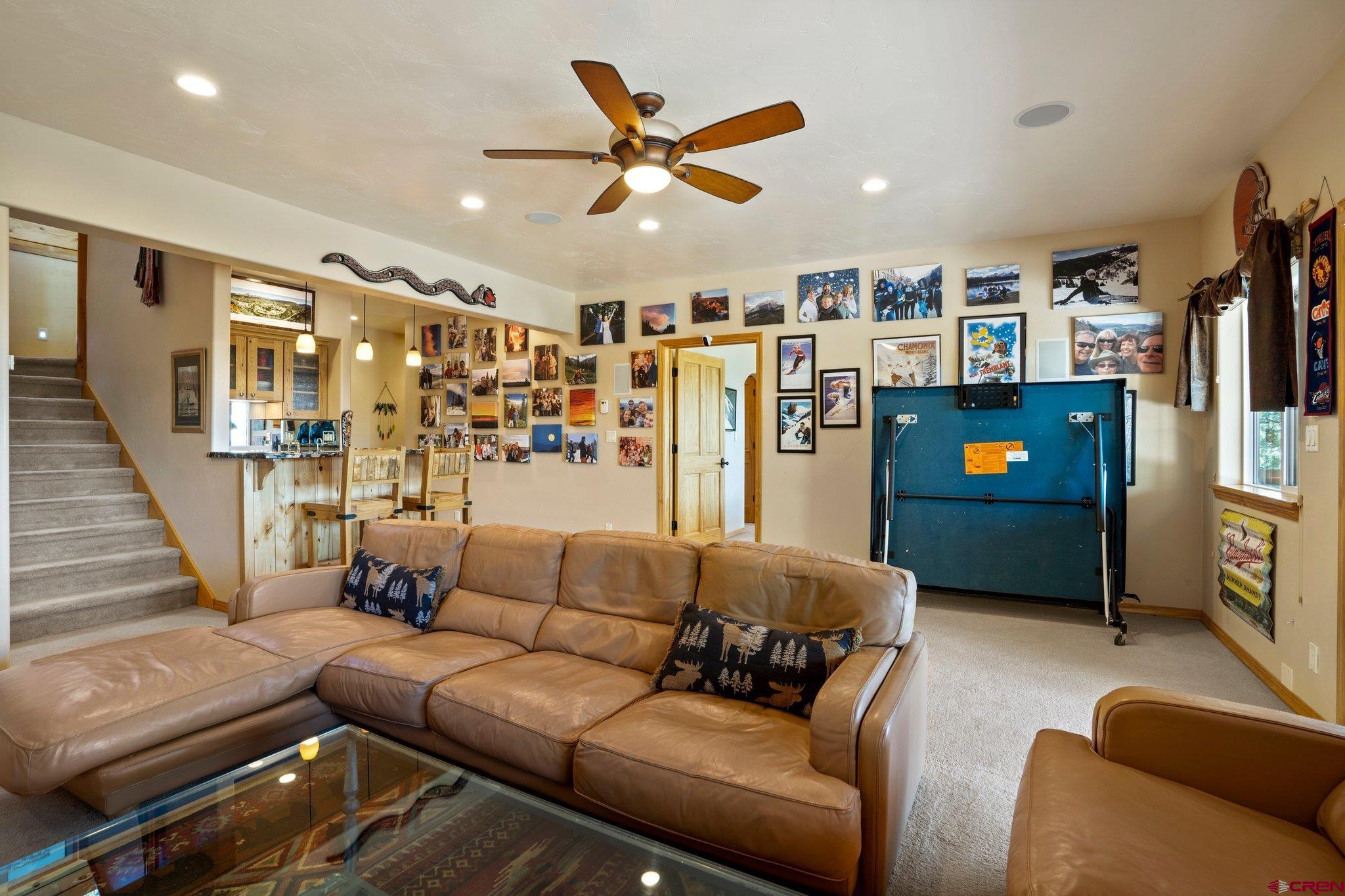 50 West Durango Ridge Road Durango, CO 81301 - Photo 33 of 45 a living room with furniture and kitchen view