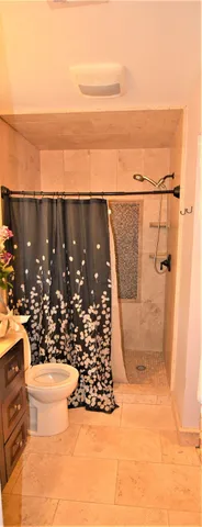 a bathroom with a shower