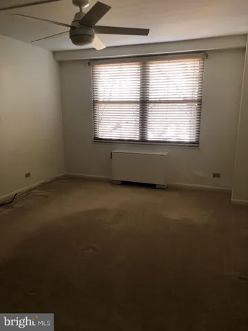 an empty room with closet