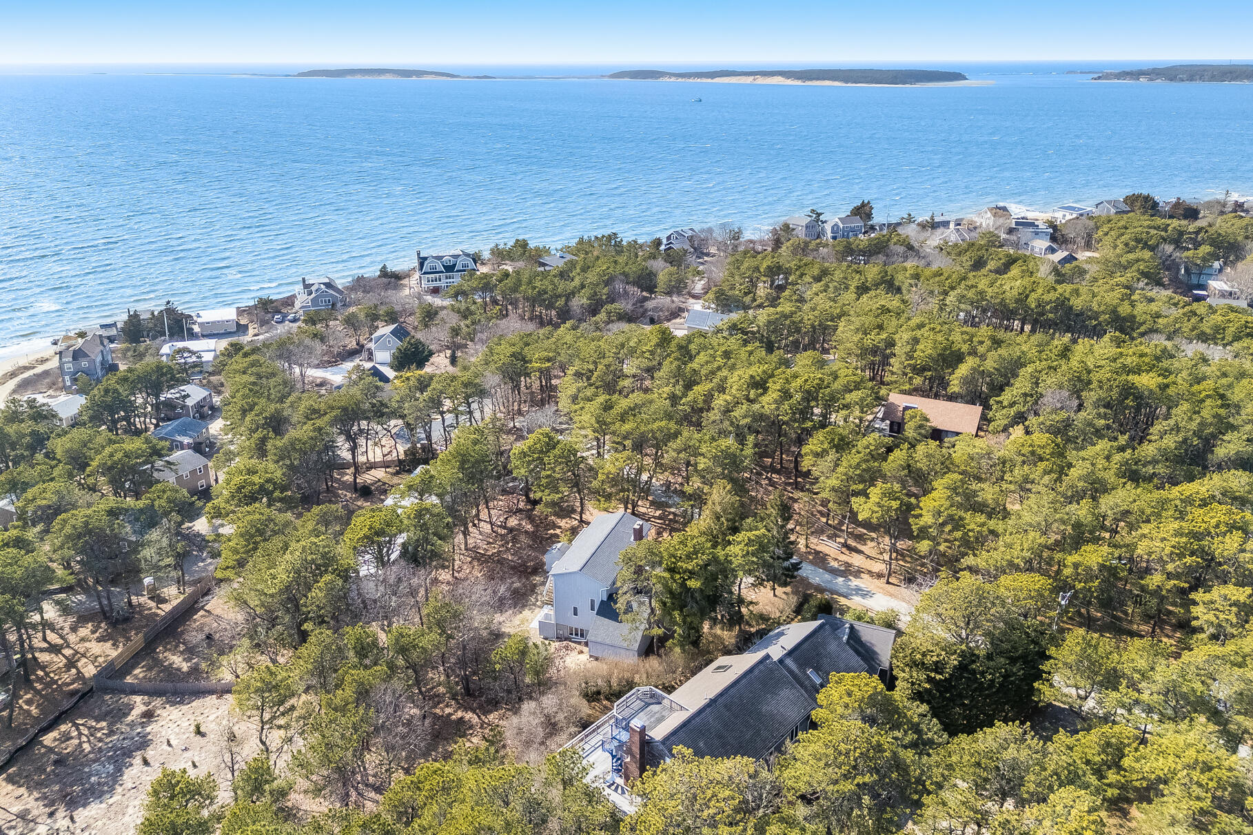 65 Massasoit Road Wellfleet, MA 02667 - Photo 74 of 86 an aerial view of ocean and residential houses with outdoor space