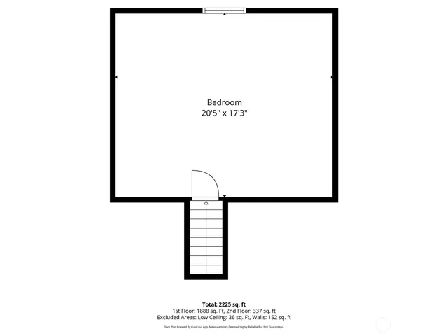 an aerial view of a house with outdoor space