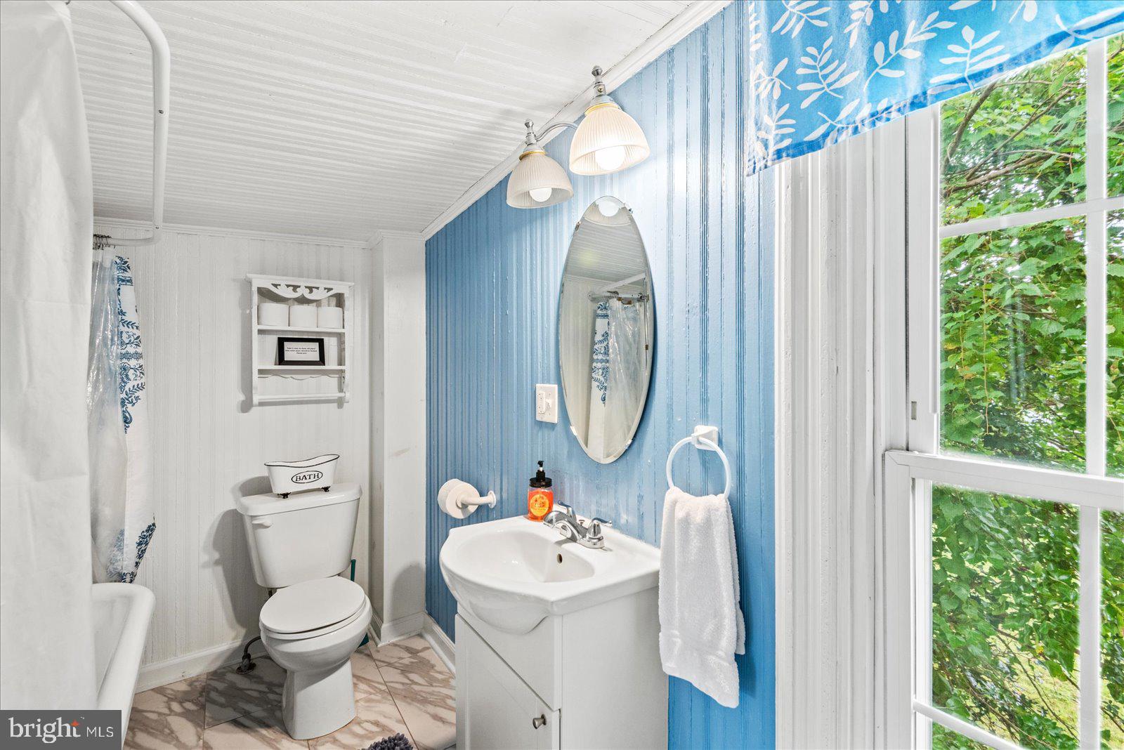 209 Hawthorn Street Colonial Beach, VA 22443 - Photo 33 of 56 a bathroom with a toilet sink and mirror