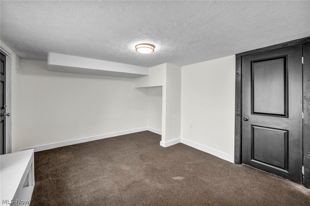 7339 River Road Olmsted Falls, OH 44138 - Photo 36 of 45 Carpeted room featuring a ceiling-mounted light fixture, white walls, and a dark paneled door