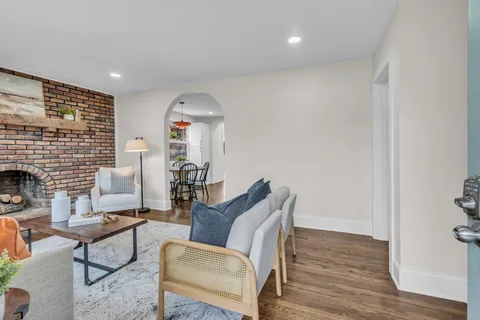 a living room with furniture