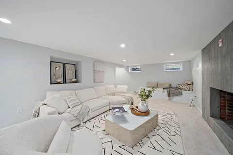 a living room with furniture and a couch