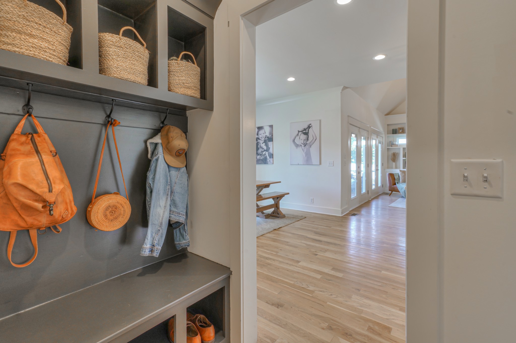 7774 Santos Drive Murfreesboro, TN 37129 - Photo 14 of 42 a view of a hallway with wooden floor and staircase