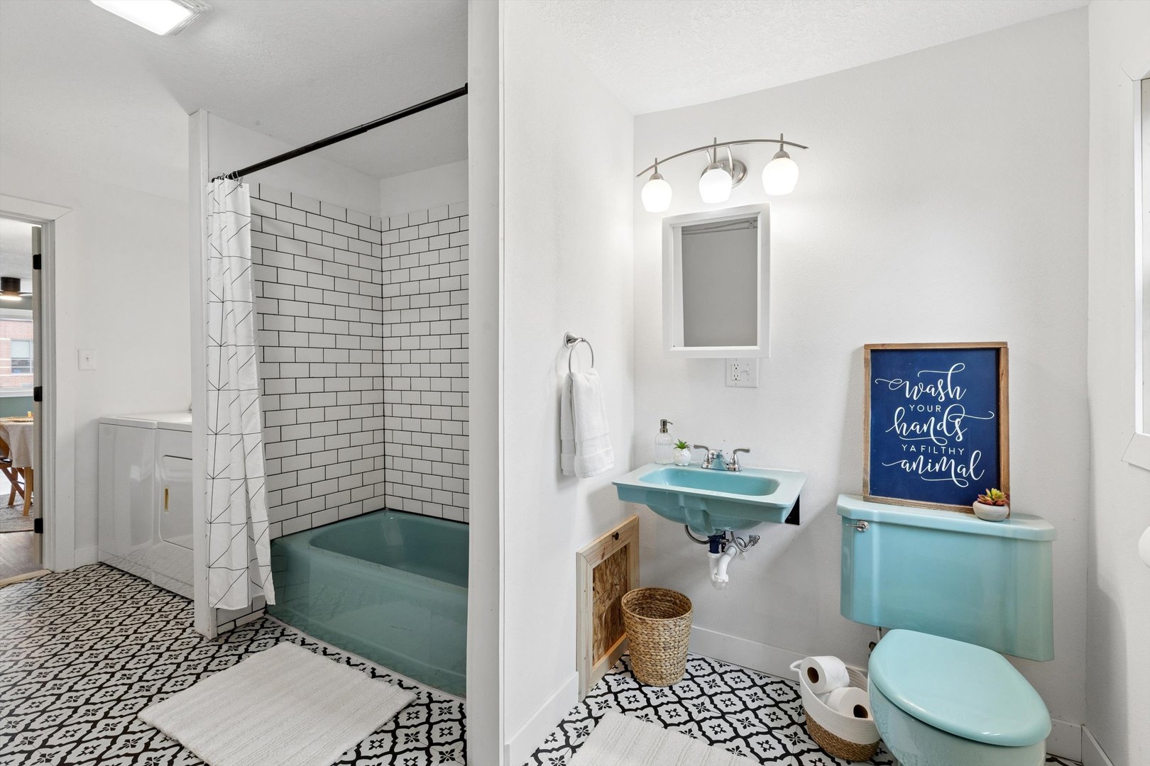 211 Clay Street New Boston, IL 61272 - Photo 21 of 29 a bathroom with a sink a toilet a shower and a mirror
